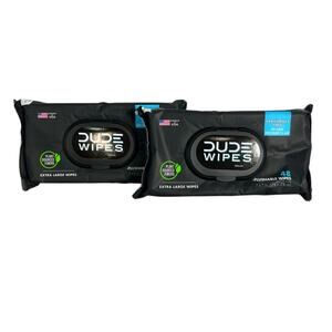2 Pack Dude Wipes‎ Fragrance Free 48 count each 96 wipes